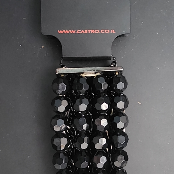 Elastic Black Beads Bracelet - Picture 2 of 4